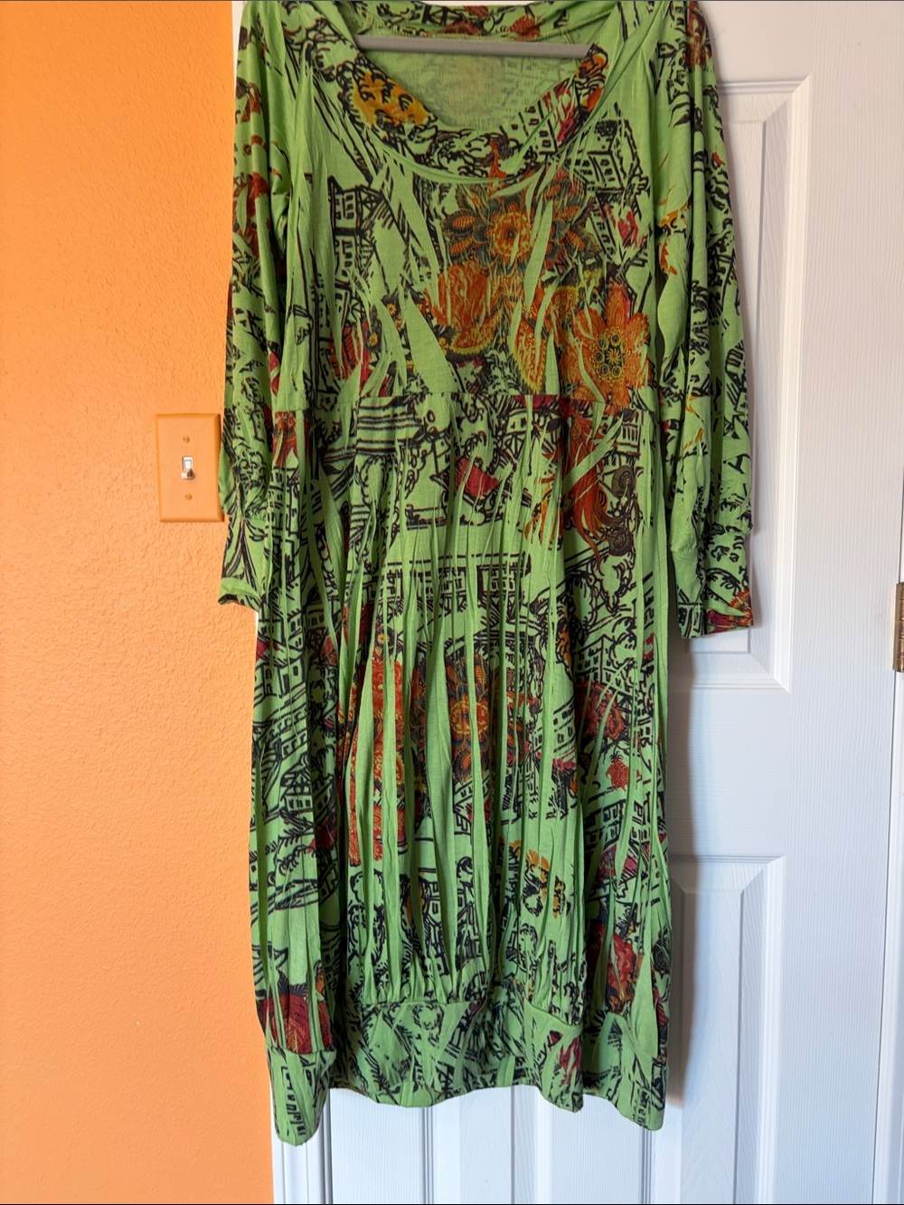 Green Floral Print Women's Dress